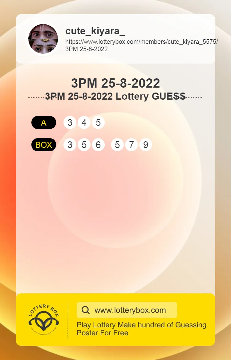 3PM 25-8-2022 guess Kelara lottery 3digit game lottery poster