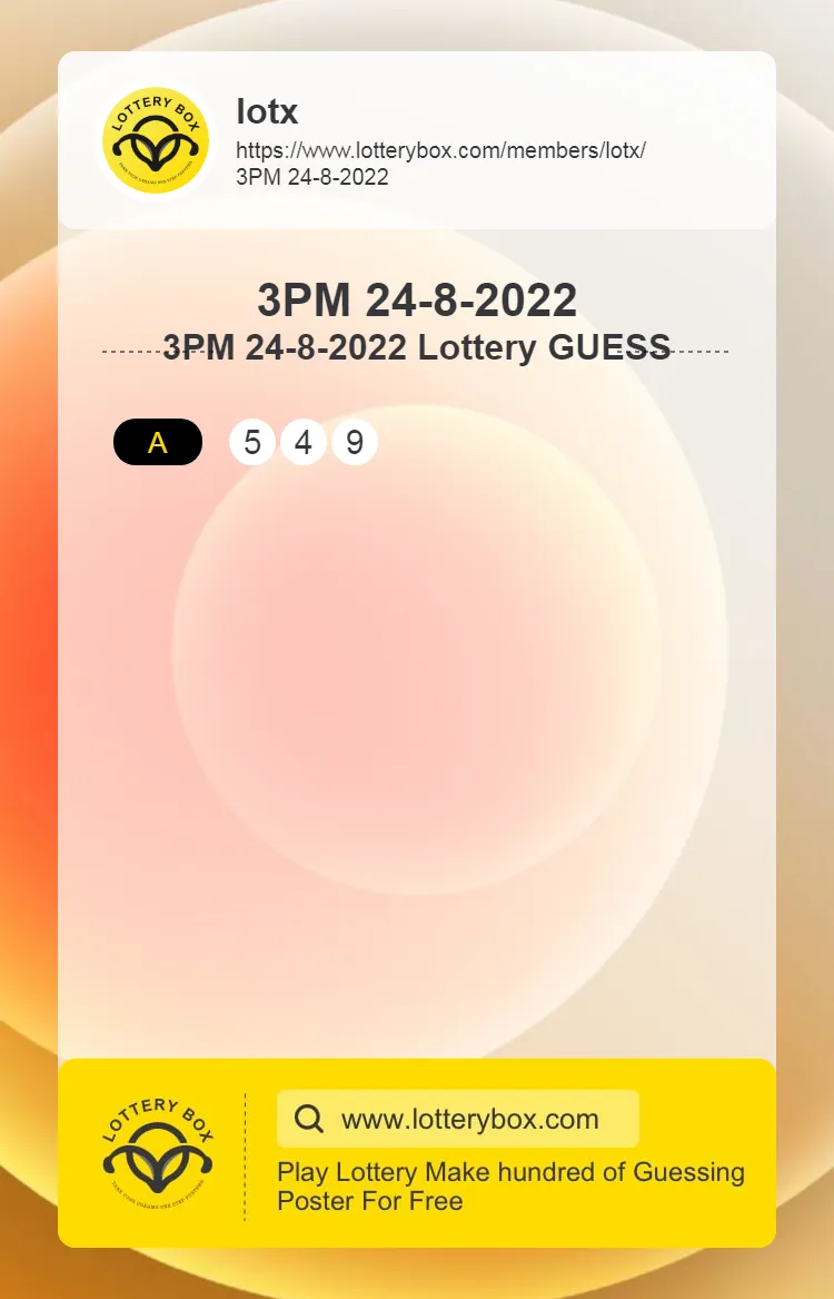 3PM 24-8-2022 guess Kelara lottery 3digit game lottery poster